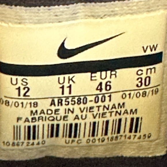 Nike Men’s Roshe G Tour Black/White Golf Shoes - Picture 7 of 7